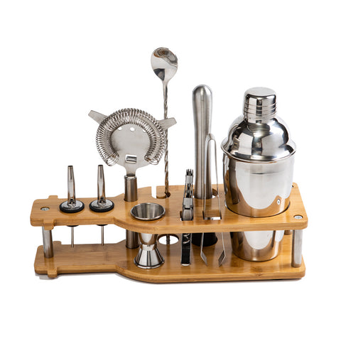 Kit Barman Inox avec Présentoir Bois