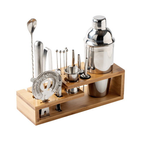 Kit Cocktail Maison Inox avec Support Bois