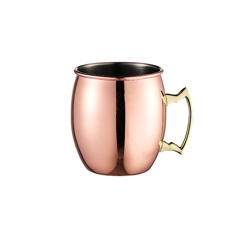 Mug Mule Cuivre Poli avec Anse Dorée