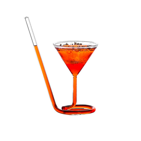 Verre Martini Designer avec Paille